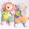 Colorful overalls small white rabbit plush toy