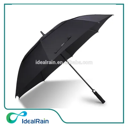 Wind Resistant Umbrella Auto Open Rain Umbrella Black Extra Large