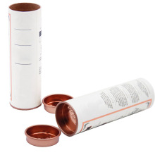 Cylindrical paper tube gift box With metal cover