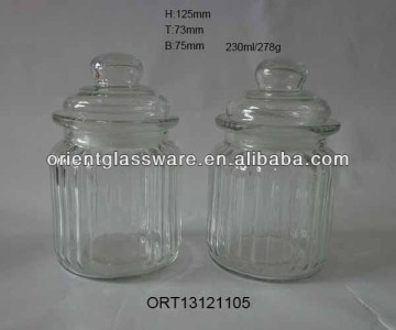 230ml ribbed seal glass jar