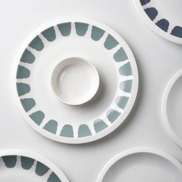 Nordic Style Tableware Ceramic Dinnerware Sets Nordic Porcelain Dinner Plates Set Stone Blue & Green