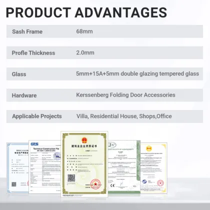 Folding Door Aluminium Sliding Folding Patio Glass Doors