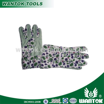 GL019 floral woven gardening dot glove