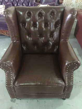 High Back Wing Chair Presidential Top Grain Leather Club Chair