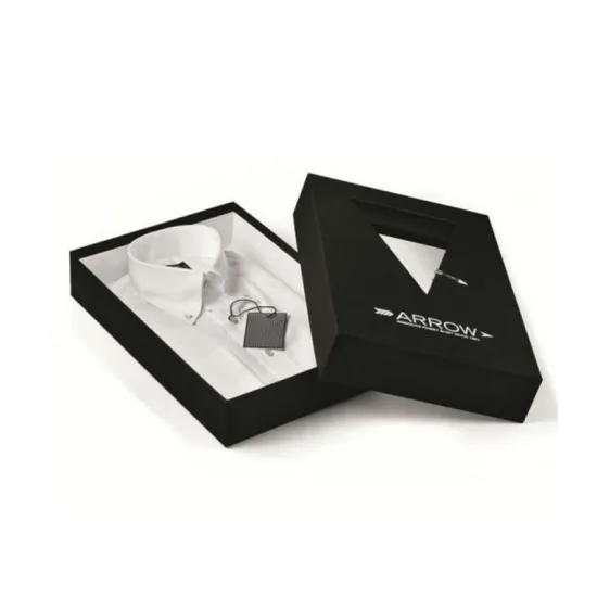 Custom Design Matt Black Paper Packaging Shirt Box