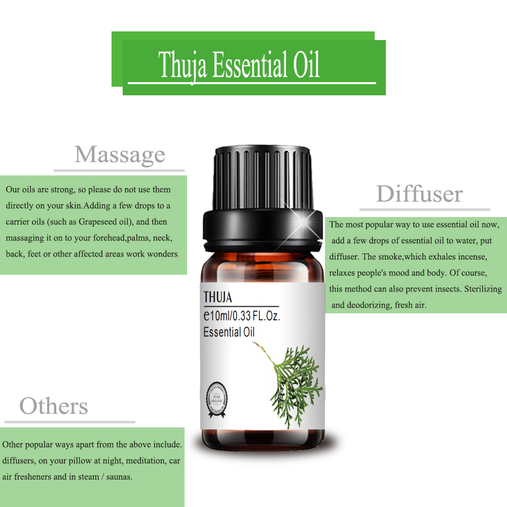 therapeutic grade private label natural thuja oil massage