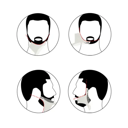 Mens Beard Shaper Nose Guide with Comb: Beard and Mustache Shaping Tools