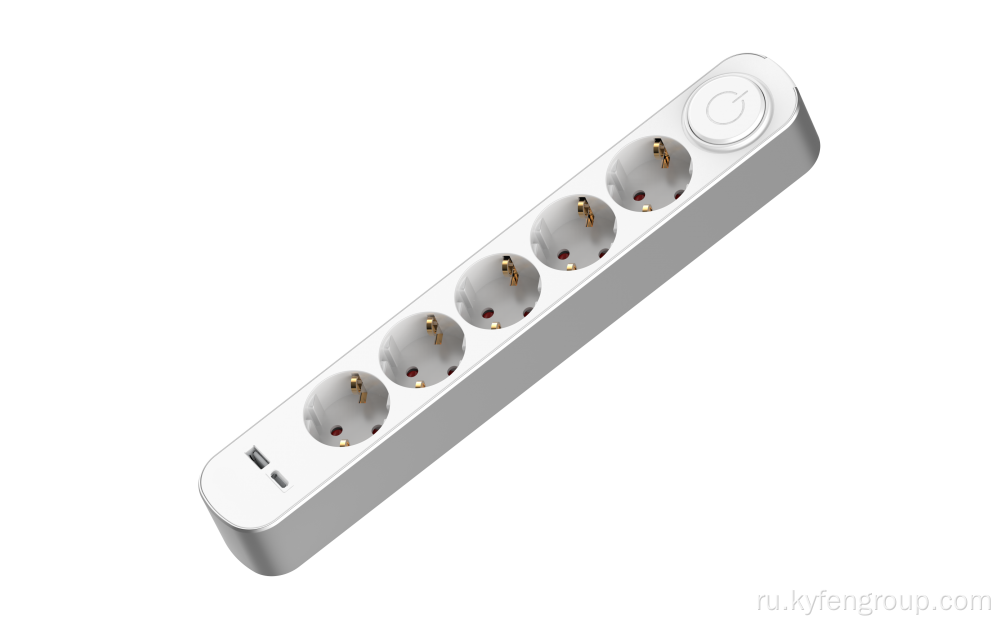 Германия стандартная USB Power 5-Outlet Extension Cocket
