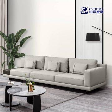 Zeitgenössisches graues Ledersofa für modernes Zuhause