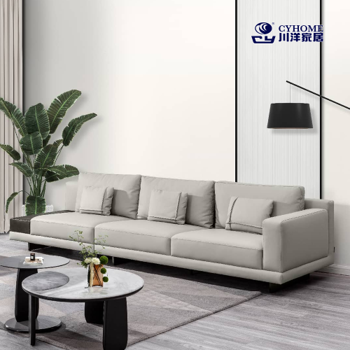 Vielseitiges graues Ledersofa für das Wohnzimmer