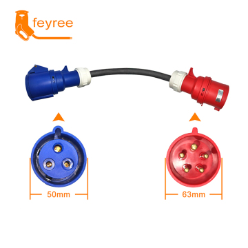 Feyree 3.5KW to 22KW EV Charging Cable Adapter - Single Phase 16A to 3-Phase 32A