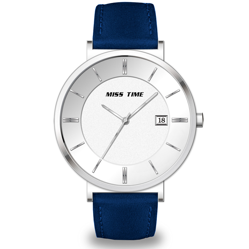 hottest ultra thin mininalist quartz watch leather band