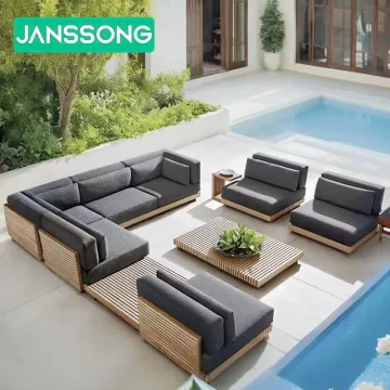Teak Outdoor Sofa Set - Luxury Waterproof Patio Furniture
