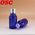 Frasco de vidro azul de 10 ml, garrafa de conta-gotas azul cobalto com tampa e redutor