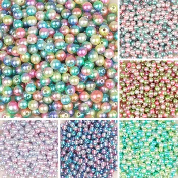 50-500PCS Mixed Size 4/6/8/10mm No Hole ABS Imitation Pearl Beads Round Loose Beads For Jewelry Making DIY Bracelet Necklace