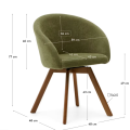 Silla de comedor giratoria tapizada de alta calidad