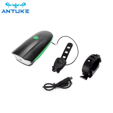 Waterproof Bicycle Lamp with 120 dB Horn and Rechargeable Front Light