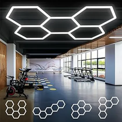 TYSON 2400x4800MM Hexagon LED Lights for Car Shops & Garages