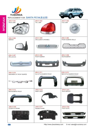 JuHao /YUEERDA catalog car accessories Santa fe 2004 2008-2013 auto body parts for Santa fe