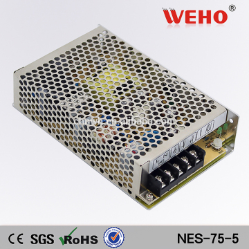 ACからDCシングル出力スイッチ可能電源75W 5V 15A