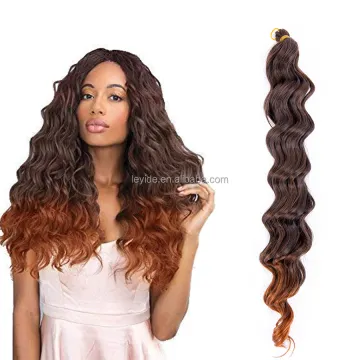 AliLeader 18" Long Deep Wave Twist Crochet Hair Ocean Wave Synthetic Braiding Hair Curl Wave Extensions For Black Women