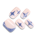 New arrival short square glitter star premium nails