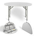 Mesa de banquete de casamento dobrável de plástico redondo branco