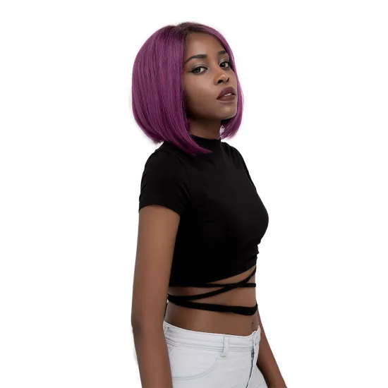 X-TRESS Factory Sale 100% Human Hair 4*13 Lace Frontal Wigs For Black Women Straight Short Bob Colorful Human Hair Wigs Supplier