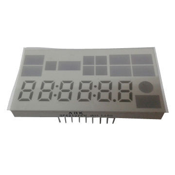 6-digit 7-segment LED display, used in home appliances, with white surface