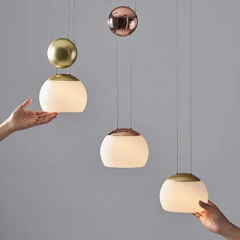 Rose Gold Retractable LED Pendant Light for Modern Nordic Design