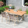 Outdoor long square table and chairs