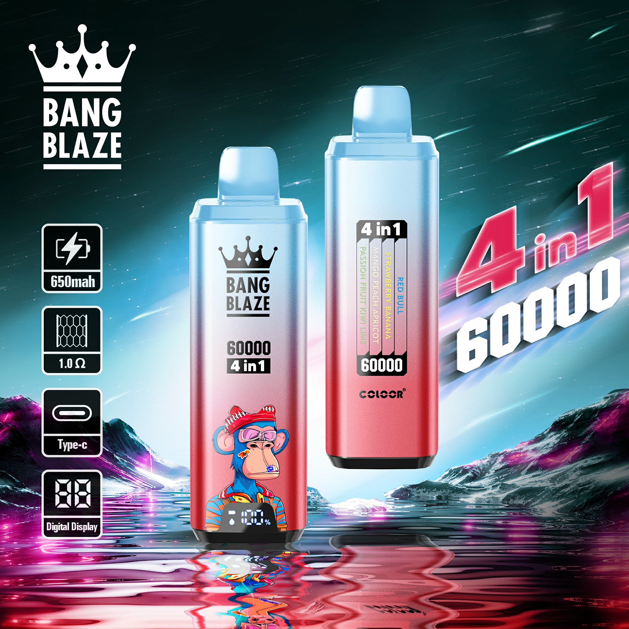 Bang Blaze 60k 4-in-1 Vape sekali pakai