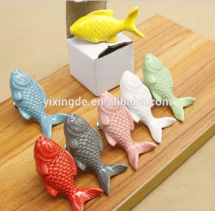 ceramics fish shape drawer cabinet handle