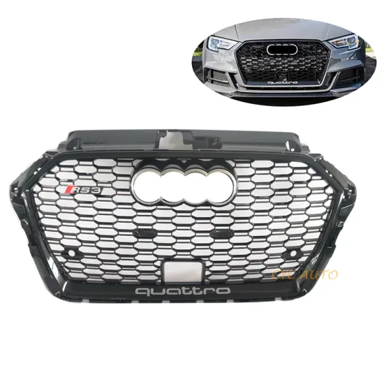 Gloss Black Chrome Honeycomb Mesh Grill with ACC Hole for Audi A3 8V/S3 2016-2019