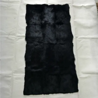 baby rabbit fur skin throw blanket coyote Rabbit Fur plate