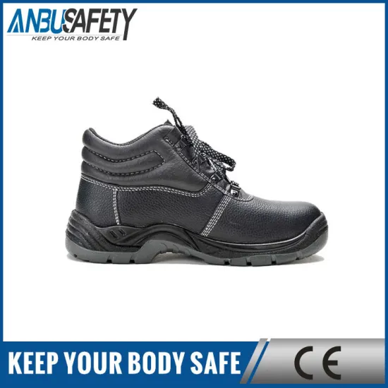 Durable Oil&Acid Resistant Industrial Work PU Sole and Leather Upper Safety Men Shoes with CE Certificate