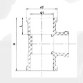 NBR5648 Pasokan Air Upvc Tee Warna Abu-abu