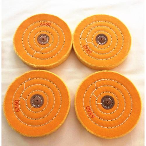 yellow leather muslin cotton cloth buffing wheel