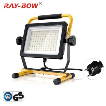 100 واط في الهواء الطلق ضوء الفيضان LED مع دوران 360 درجة ، 4M كابل الطاقة ، IP65 مقاوم للماء ، السكن المعدني ، 10000 سطوع التجويف