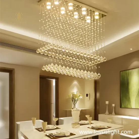 Golden yellow custom crystal chandelier villa chandelier modern modern style chandelier k9 crystal popular chandelier