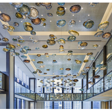 Custom amber chandelier for hotel lobby