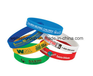 Promotional Multicolor Debossed Silicone Bracelet/Wristband