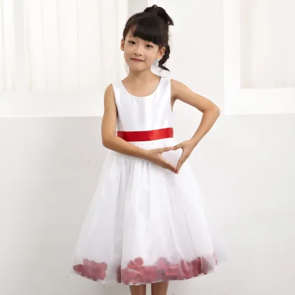 Kids white dress summer girls flower princess party dresses