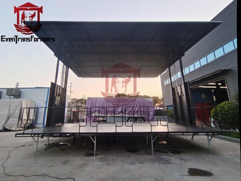 8.8x7.2x6.3m floor mobile stage trailer