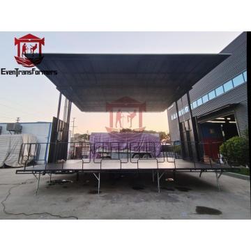 8.8x7.2x6.3m Floor Mobile Stage Trailer