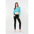 Womens Long Sleeve Tops Long Sleeve Short Woollen Knitted Top Factory