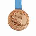 Medalla de metal elevado del revestimiento de oro rosa del logotipo de marca