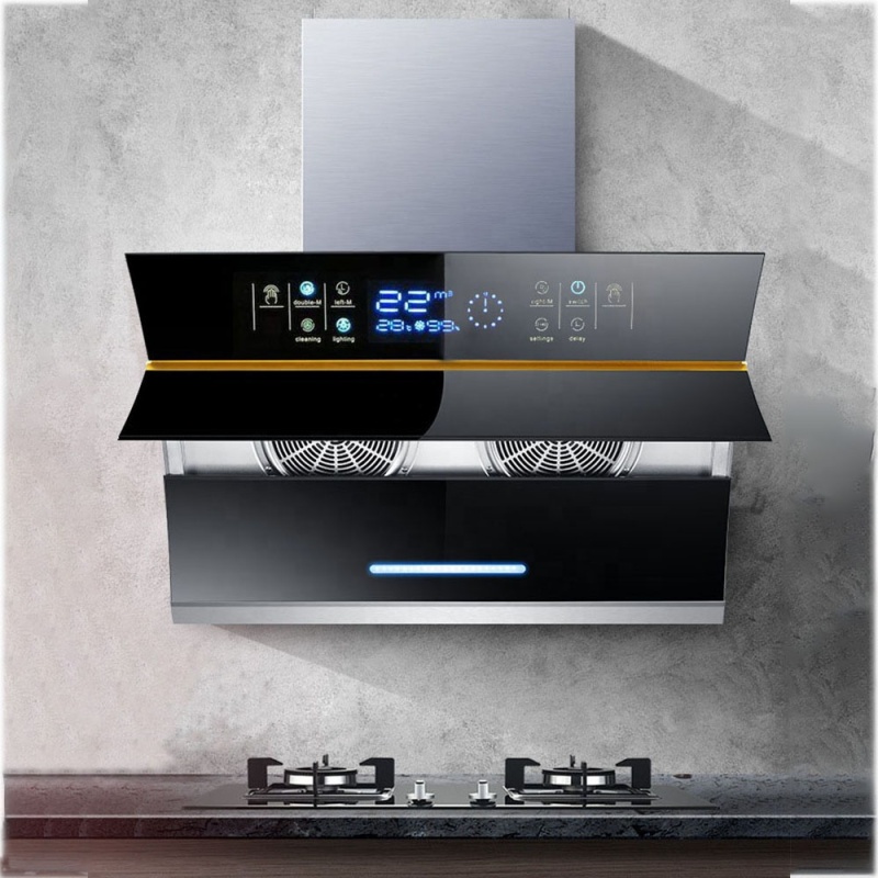 900MM Two Motors Heater Auto Clean  Gesture Control Kitchen Exhaust Range Hood Kitchen Chimney Exhaust Hood