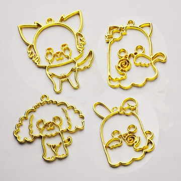 5pcs/lot Dog Ghost Cat Metal Frame Pendant Charm Bezel Setting Cabochon Setting UV Resin Jewelry Making