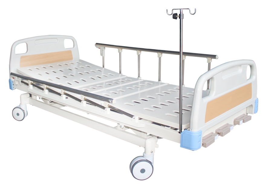 Multi-Height Manual Hospital Bed with Full Rails